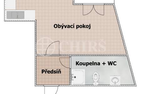 Pronájem bytu 1+kk s balkónem a garážovým stáním, OV, 43 m2, ul. Lindleyova 2724/7, Praha 6 - Dejvice