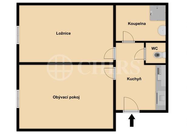 Prodej bytu 2+kk, OV, 48m2, ul. Podolská 587/104, Praha 4 - Podolí
