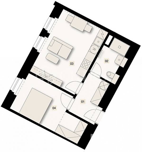 Prodej bytu 2+kk o velikosti 41 m2,Bořivojova 1049/57, Praha 3 - Žižkov