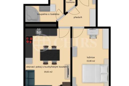 Pronájem bytu 2+kk, OV, 48m2, ul. Nad Primaskou 895/43, Praha 10 - Strašnice