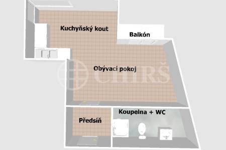 Pronájem bytu 1+kk s balkónem a garážovým stáním, OV, 43 m2, ul. Lindleyova 2724/7, Praha 6 - Dejvice