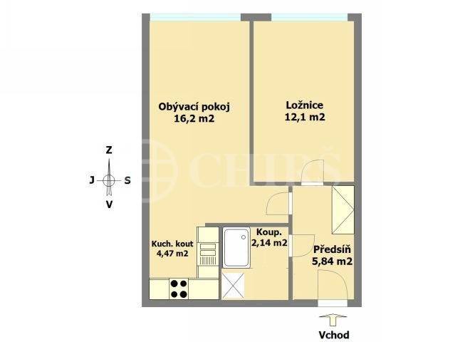 Pronájem bytu 2+kk, OV, 43m2, ul. Sezemínská 2030/5, Praha 13 - Lužiny