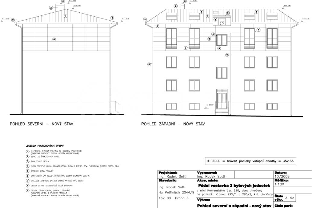 Prodej půdního prostoru, OV, 190m2, ul. Komenského 210, Praha západ - Jinočany