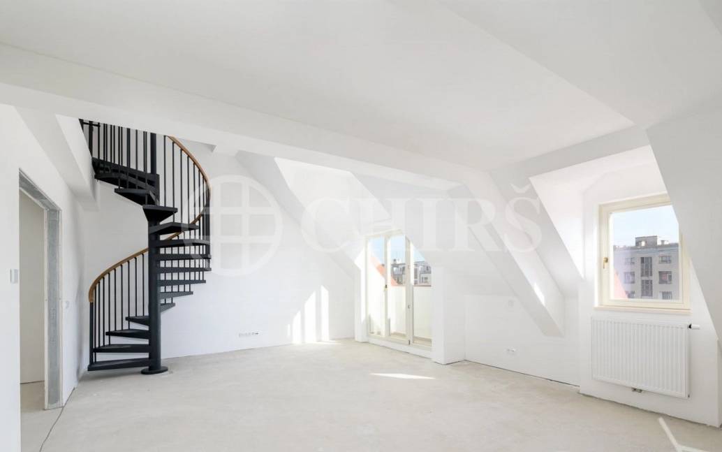 Prodej rozestavěné bytové jednotky - mezonet  3+kk, balkon, OV, 105,3 m², ul. Na Výšinách 900/8 - Praha 7 - Bubeneč