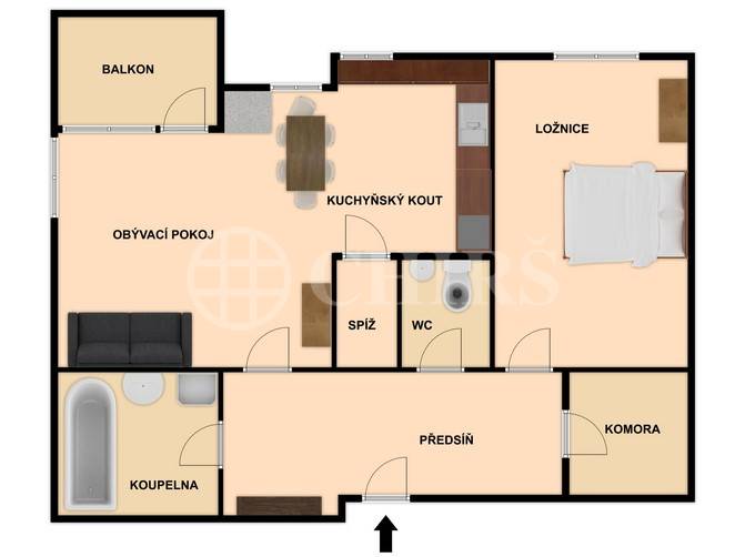 Pronájem bytu 2+kk s balkonem, OV, 58m2, ul. Melodická 1417/11, Praha 5 - Stodůlky
