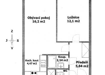 Prodej bytu 2+kk, DV, 43m2, ul. Lýskova 2073/57, P-5