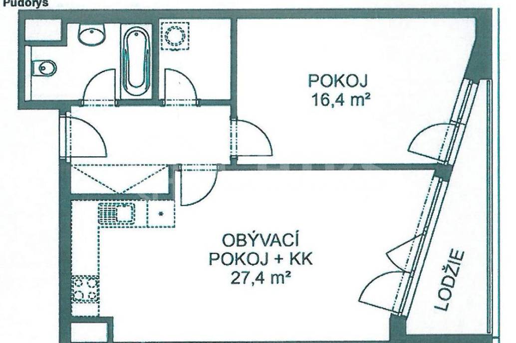 Pronájem bytu 2+kk s lodžií a garážovým stáním, OV, 61m2, ul. Míšovická 492/1, Praha 5 - Zličín
