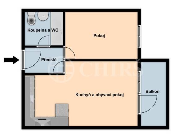 Pronájem bytu 2+kk s balkonem a garážovým stáním, OV, 58m2, ul. Petržílkova 2705/32, Praha 5 - Hůrka