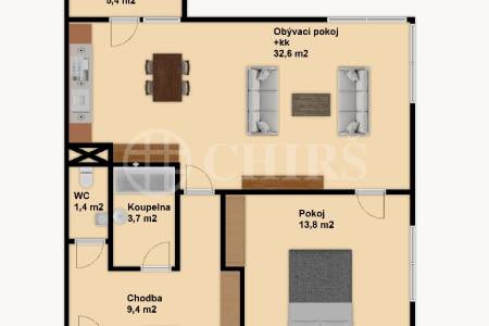 Pronájem bytu 2+kk s balkonem, OV, 61m2, ul. Přeučilova 2695/4, Praha 5 - Stodůlky