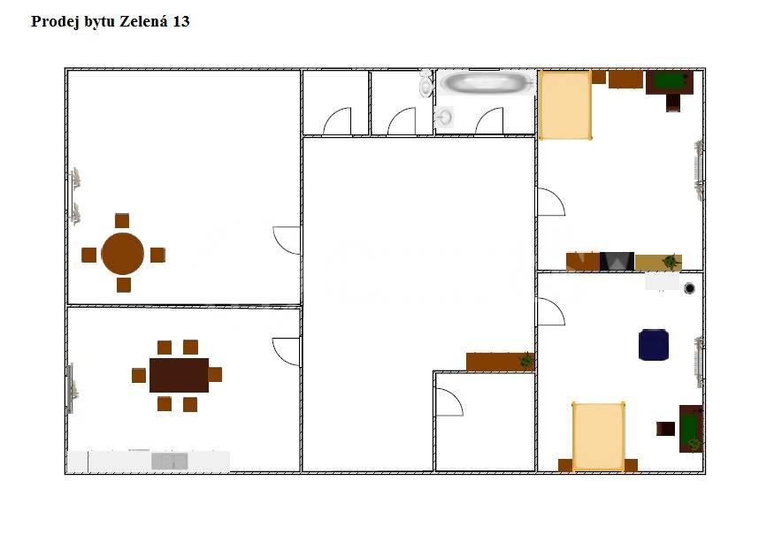 Prodej bytu 3+1, OV, 85m2, ul. Zelená 1085/13, Praha 6 - Dejvice