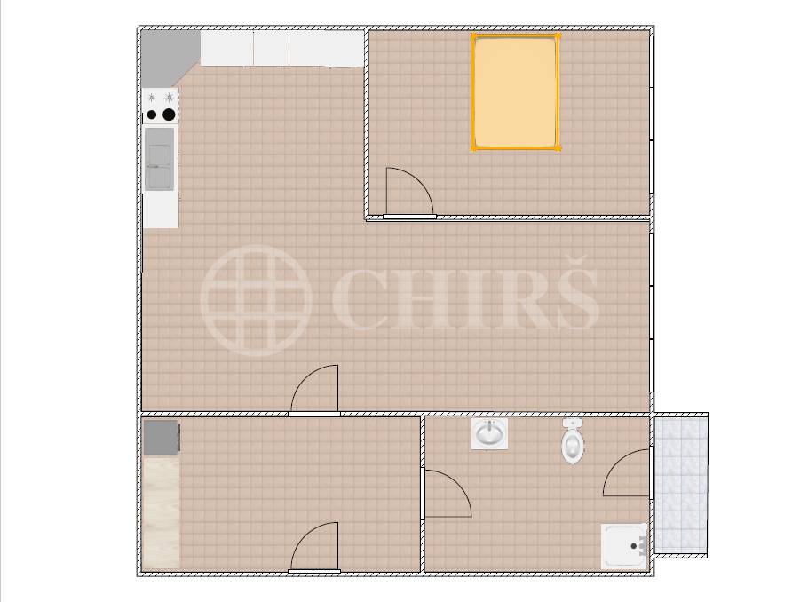 Pronájem bytu 2+kk s balkonem, OV, 50 m2, ul. Buzulucká 570/8, Praha 6 – Dejvice