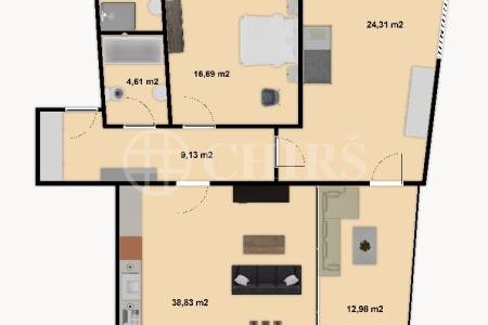 Prodej bytu 3+kk s terasou, OV, 110m2, ul. U Vojanky 1309/1a, Praha 5 - Košíře