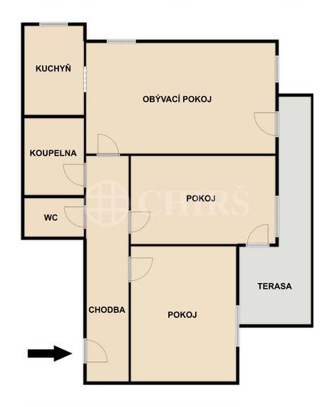 Pronájem bytu 3+1 s terasou, OV, 109m2, ul. Vřesová 676/2, Praha 8 - Velká skála