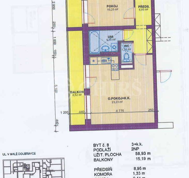 Prodej bytu 3+kk/2xL a garážové stání, OV, 74m2, ul. Těšínská 1204/19a, Plzeň