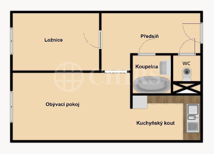 Prodej bytu 2+kk, OV, 43m2, ul. Píškova 1959/38, Praha 5 - Lužiny