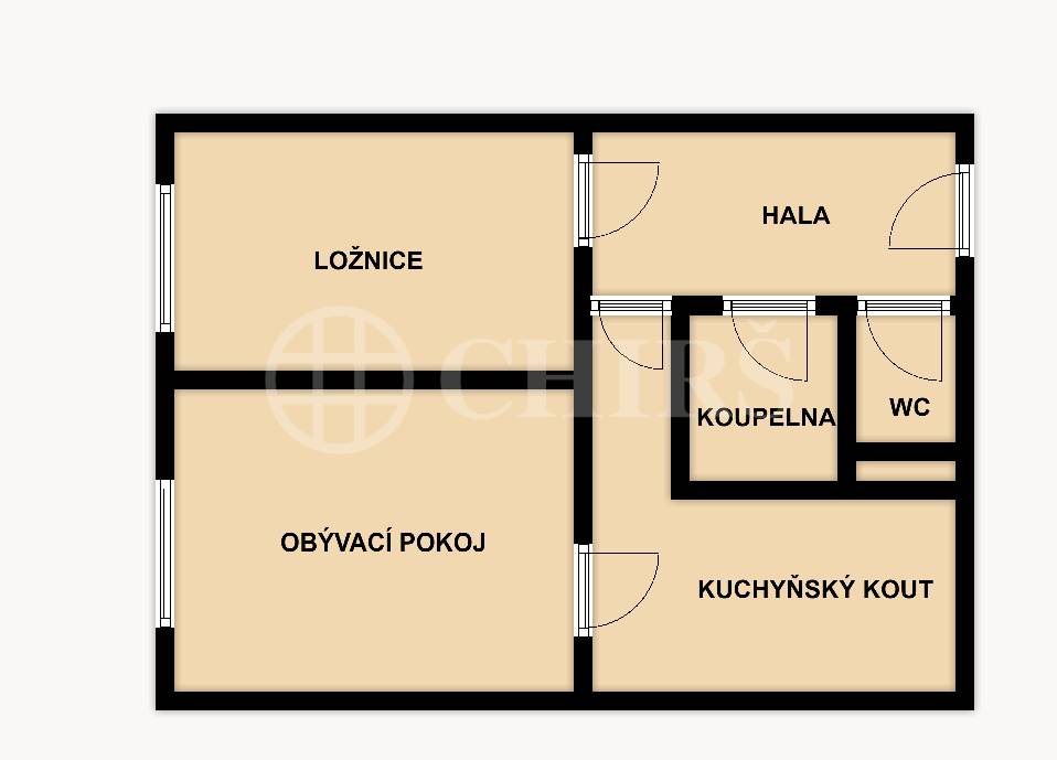 Pronájem bytu 2+kk, OV, 46m2,  ul. V Hůrkách 2145/1, Praha 5 - Stodůlky