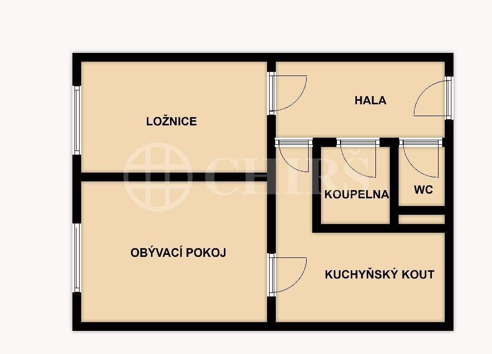 Pronájem bytu 2+kk, OV, 46m2,  ul. V Hůrkách 2145/1, Praha 5 - Stodůlky