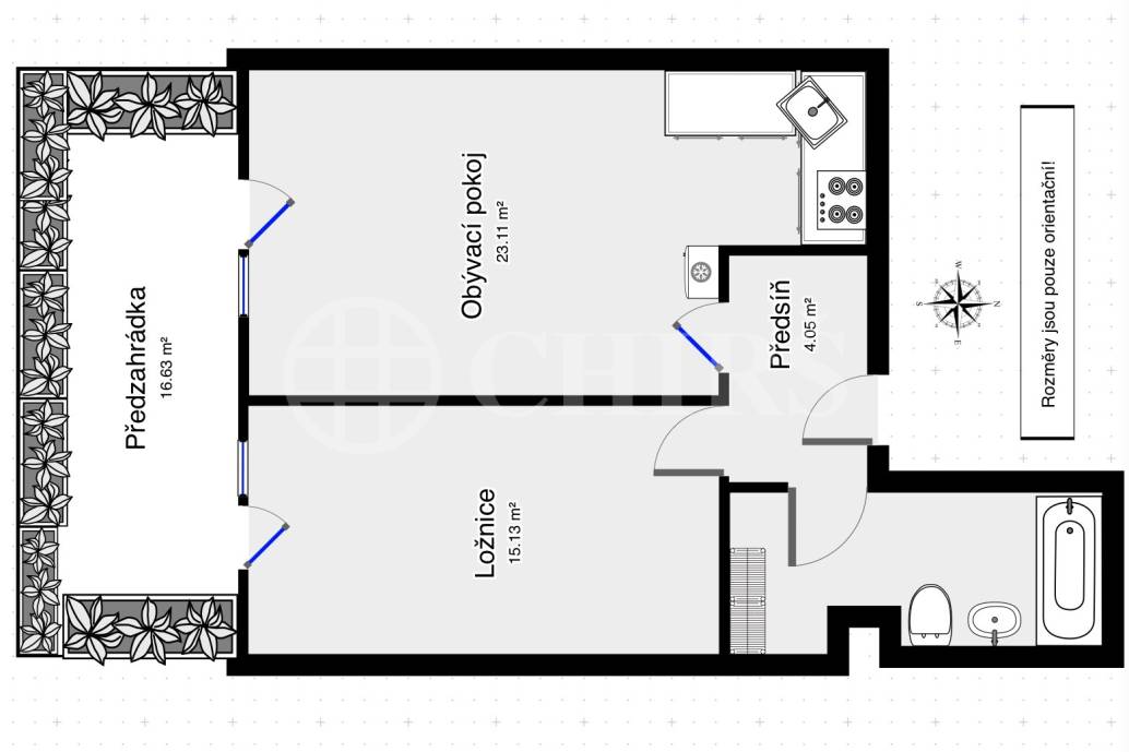Pronájem bytu 2+kk, 49 m2 + 20 m2 předzahrádka, Petržílkova 36, Praha 13 - Stodůlky