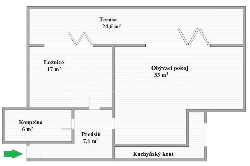 Prodej bytu 2+kk s terasou, předzahrádkou a garážovým stáním, OV, 63m2, ul. Wiesenthalova 1035/8, Praha 5 - Řeporyje
