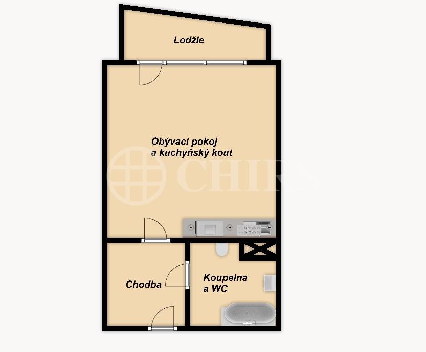 Prodej bytu 1+kk s lodžií, OV, 31m2, ul. Rudolfa Holeky 634/1, Praha - Černý Most