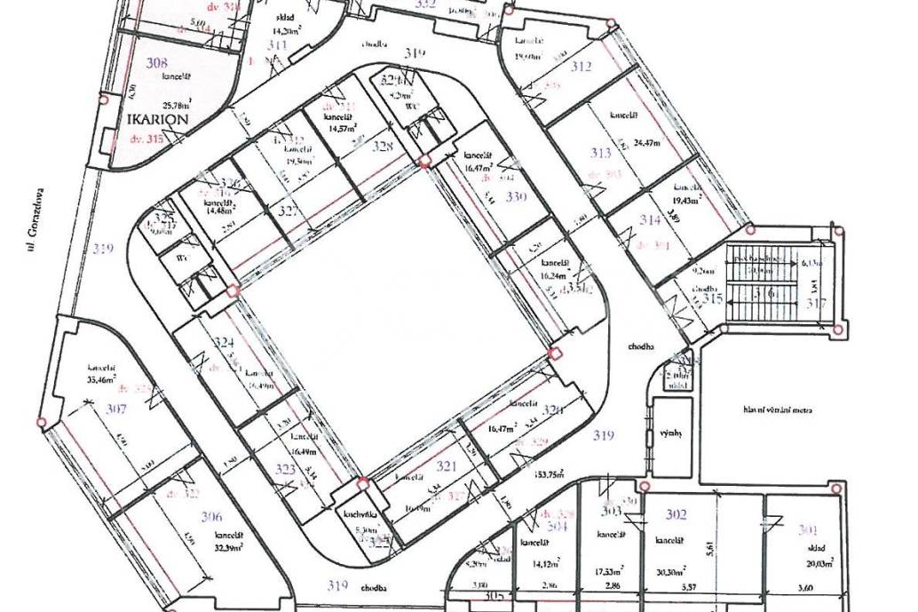Pronájem komerčního objektu, OV, od 17 do 20m2, ul. Na Moráni 3/360, Praha 2 - Nové Město