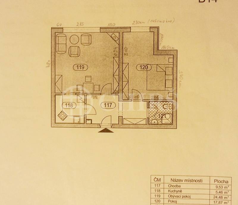 Pronájem bytu 2+kk, OV, 60m2, ul. Vratičova 277/11, Praha 5