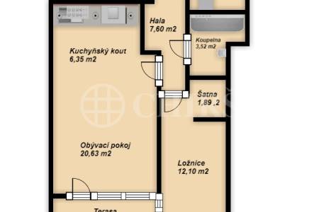 Pronájem bytu 2+kk s terasou, OV, 57m2, ul. Symfonická 1425/1, Praha 13 - Stodůlky