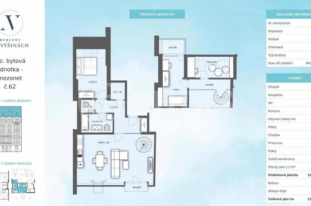 Prodej bytu 3+kk/B, OV, 109,30 m2, ul. Na Výšinách 900/8, Praha 7 - Bubeneč