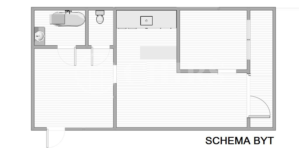 Prodej bytu 2+kk s lodžií, DV, 45m2, ul. U Jezera 2040/16, Praha 13 - Luka