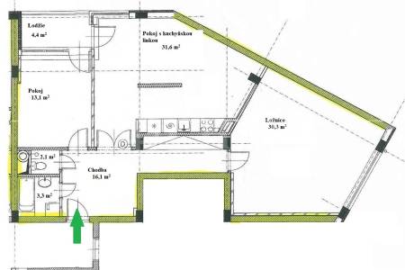 Prodej bytu 3+kk s balkonem a garážovým stáním, OV, 101m2, ul. Internacionální 1231/8, Praha 6 - Suchdol