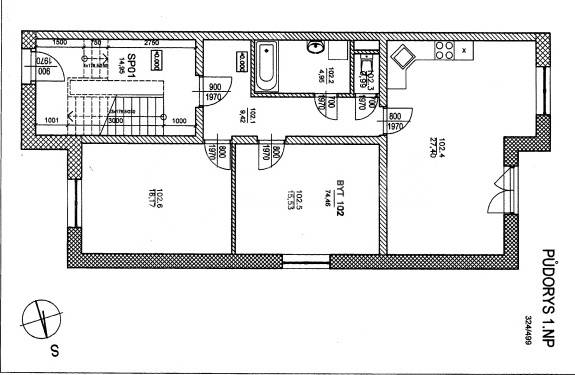 Prodej bytu 3+kk/předzahrádka, OV, 75m2, Králův Dvůr - Levín