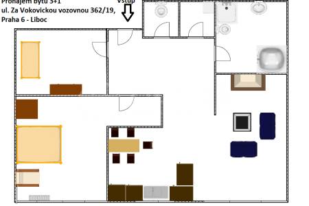 Pronájem bytu 3+1, OV, 101m2, ul. Za Vokovickou vozovnou 362/19, Praha 6 - Liboc