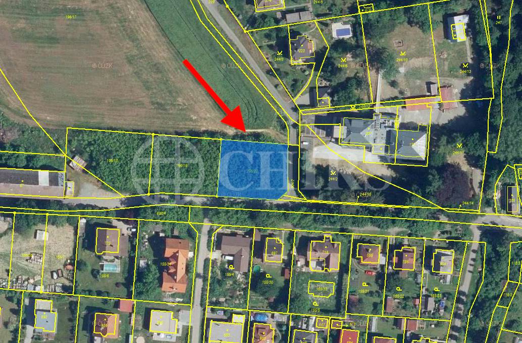 Prodej stavebního pozemku, 1.057 m2, Chocerady