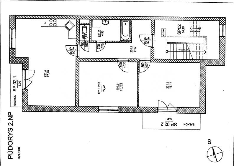 Prodej bytu 3+kk/2xB, OV, 75m2, Králův Dvůr - Levín