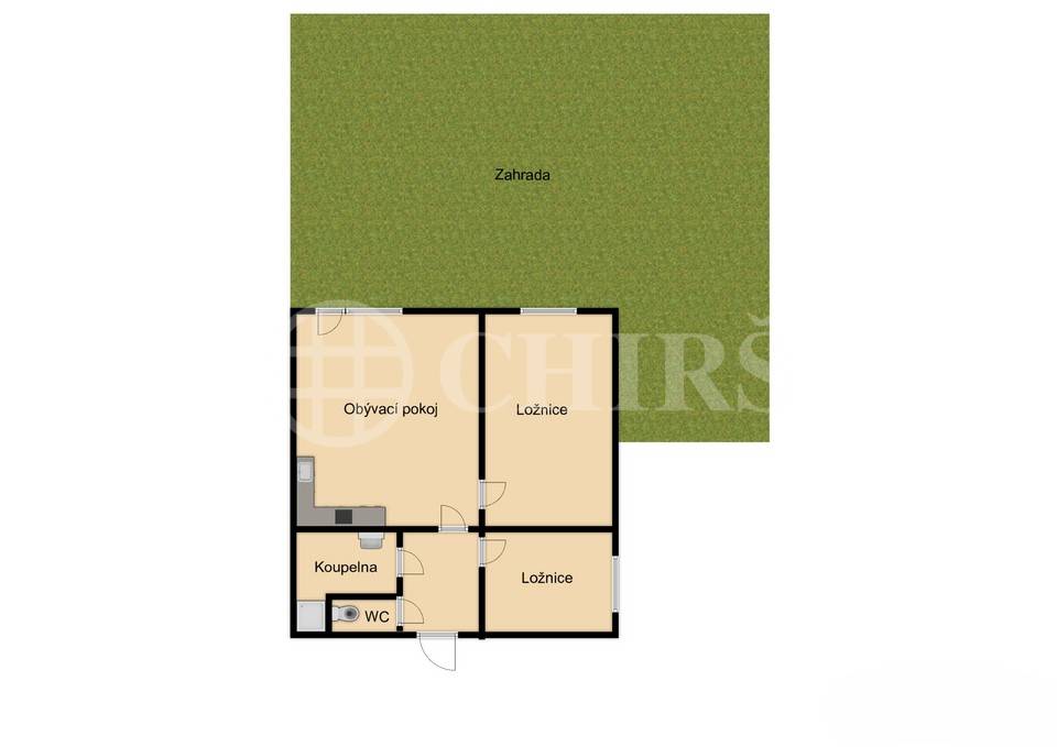 Prodej bytu 3+kk s terasou, zahradou 315m2 a dvěma parkovacími stáními , OV, 60 m2, ul. Příhodova, Chýně
