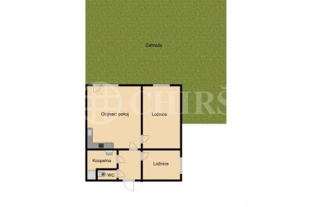 Prodej bytu 3+kk s terasou, zahradou 315m2 a dvěma parkovacími stáními , OV, 60 m2, ul. Příhodova, Chýně