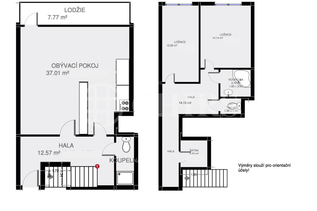 Prodej mezonetového bytu 3+1/balkón, 109 m2, Seydlerova ulice, Praha 5 - Stodůlky