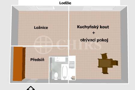 Prodej bytu 2+kk s lodžií, OV, 40 m2, ul. Bruslařská 957/2, Praha 10 - Hostivař