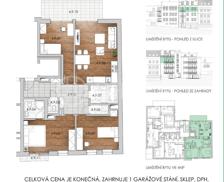 Prodej bytu 4+kk/B/B, OV, 106 m2, ul. Za Strahovem 465/32, Praha 6-Břevnov