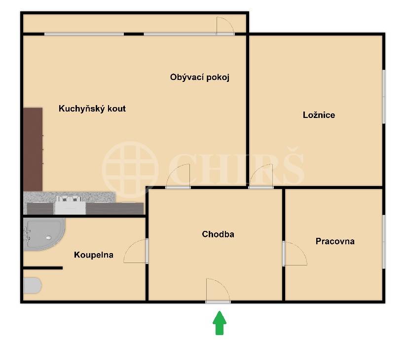 Pronájem bytu 3+1 s lodžií, DV, 62m2, ul. José Martího 390/3, Praha 6 - Veleslavín