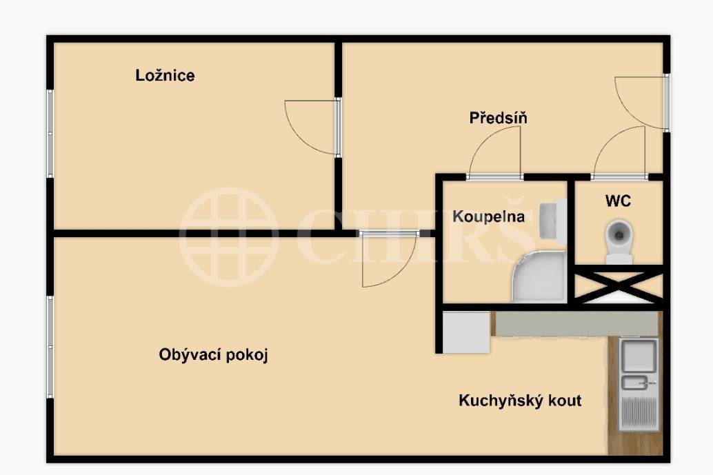 Prodej bytu 2+kk, DV, 43m2, ul. Amforová 1889/36, Praha 5 - Lužiny