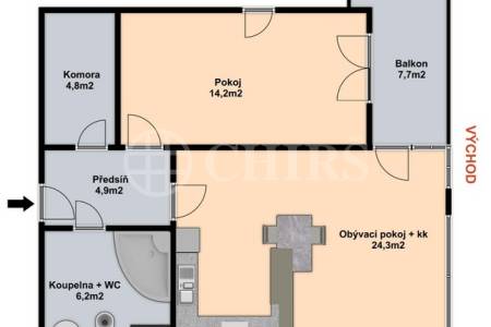 Prodej bytu 2+kk s balkonem, OV, 54m2, ul. Eberlova 1465/4, Praha 5 - Stodůlky