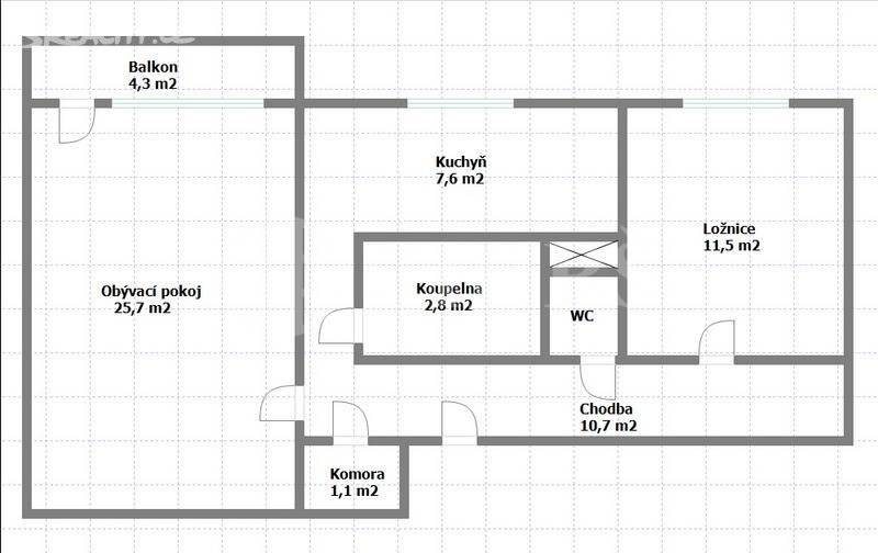 Prodej bytu 2+1/B, DV, 67m2, ul. Podolské nábřeží 17/24, P-4 Podolí