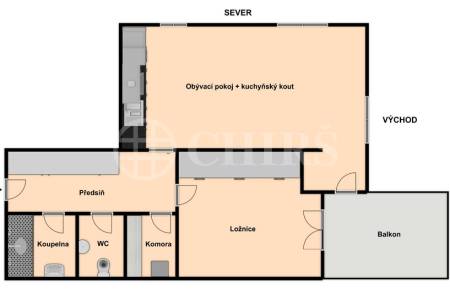 Pronájem bytu 2+kk s balkonem a garážovým stáním, OV, 67m2, ul. Mukařovského 3121/4, Praha 5 - Luka