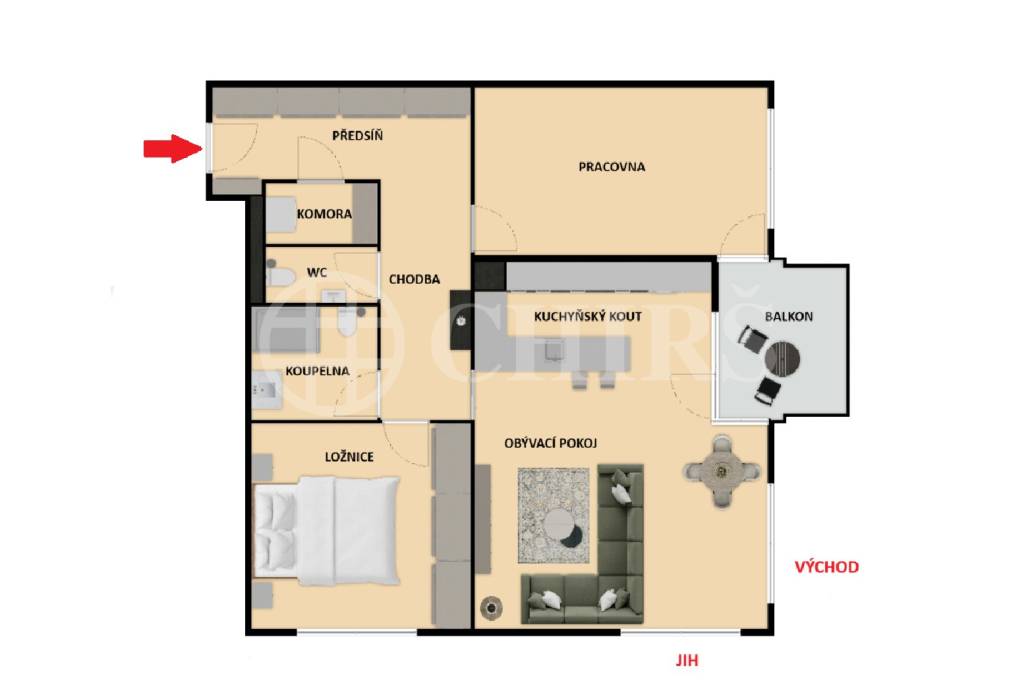 Pronájem bytu 3+kk s balkonem, sklepem a garážovým stáním, OV, 101m2, ul. Mukařovského 3121/4, Praha 5 - Stodůlky