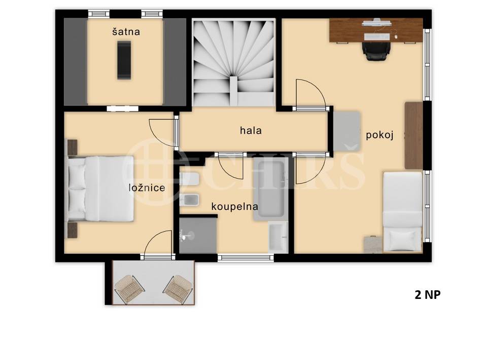 Prodej rodinného domu 5+kk s terasou, dvěma garážemi a zahradou, ul. K Rozvodně 1094/26, Praha 5 - Slivenec