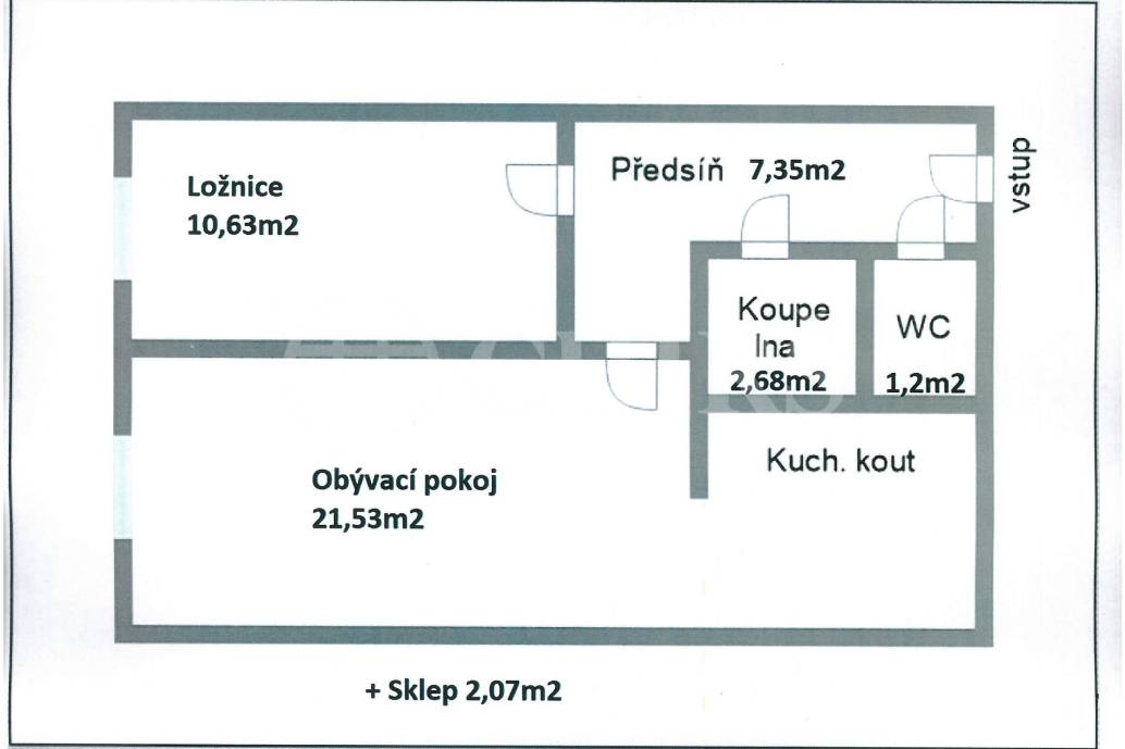 Pronájem bytu 2+kk, DV, 45m2, ul Píškova 1955/30, Praha 13 - Lužiny