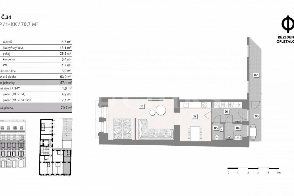Prodej bytu 1+kk, OV, 70,7 m2, ul. Opletalova 1566/30, P-1 Nové město Prodej bytu 1+kk, OV, 70,7 m2, ul. Opletalova 1566/30, P-1 Nové město