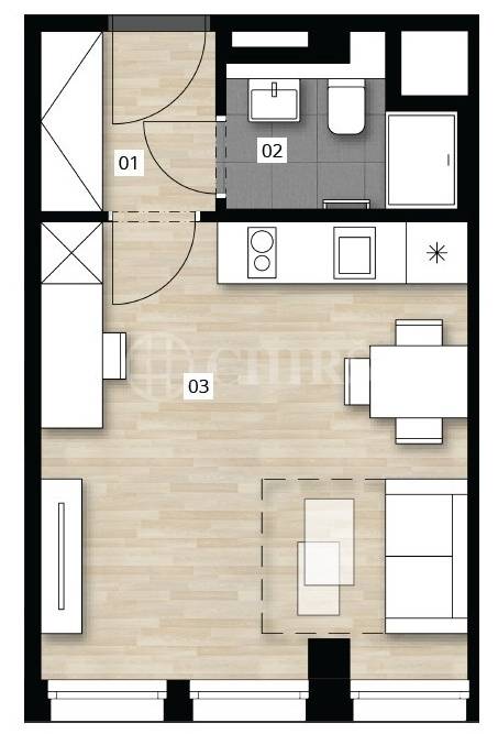 Prodej bytu 1+kk, 26 m2,ul. Perucká 2482/7, P2 Vinohrady