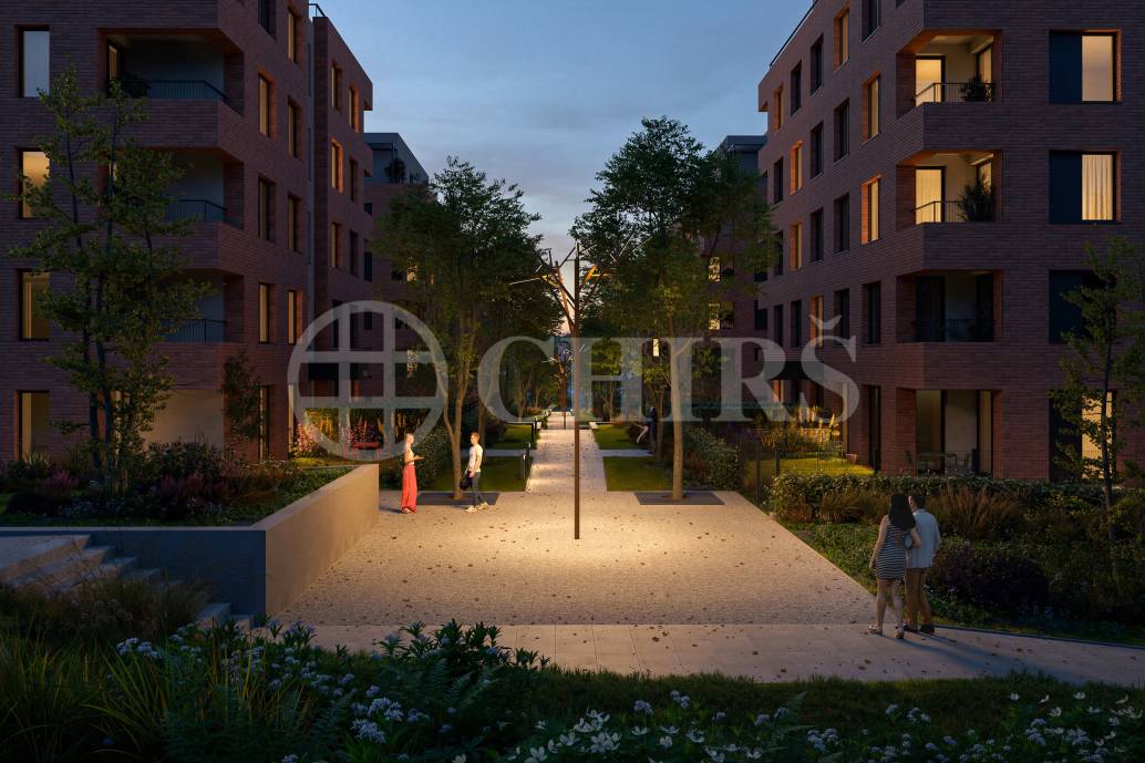 Prodej novostavby bytu 2+kk se zahradou, terasou, lodžií, sklepem a garážovým stáním, DV, 64 m2, Praha 10 - Vršovice